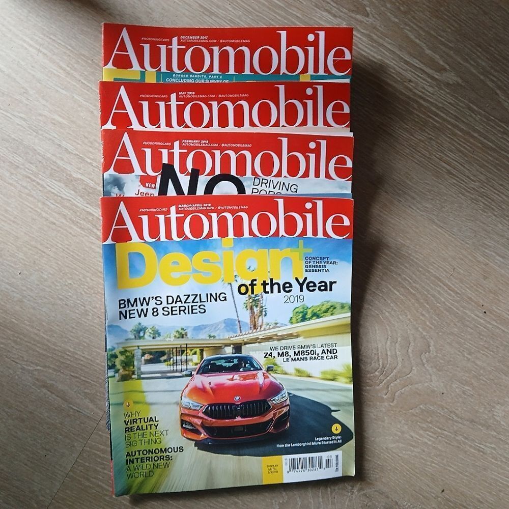 Set of 4 Automobile Magazine Collection 2017-2019 Electric Buzz Audi, F1 Champ